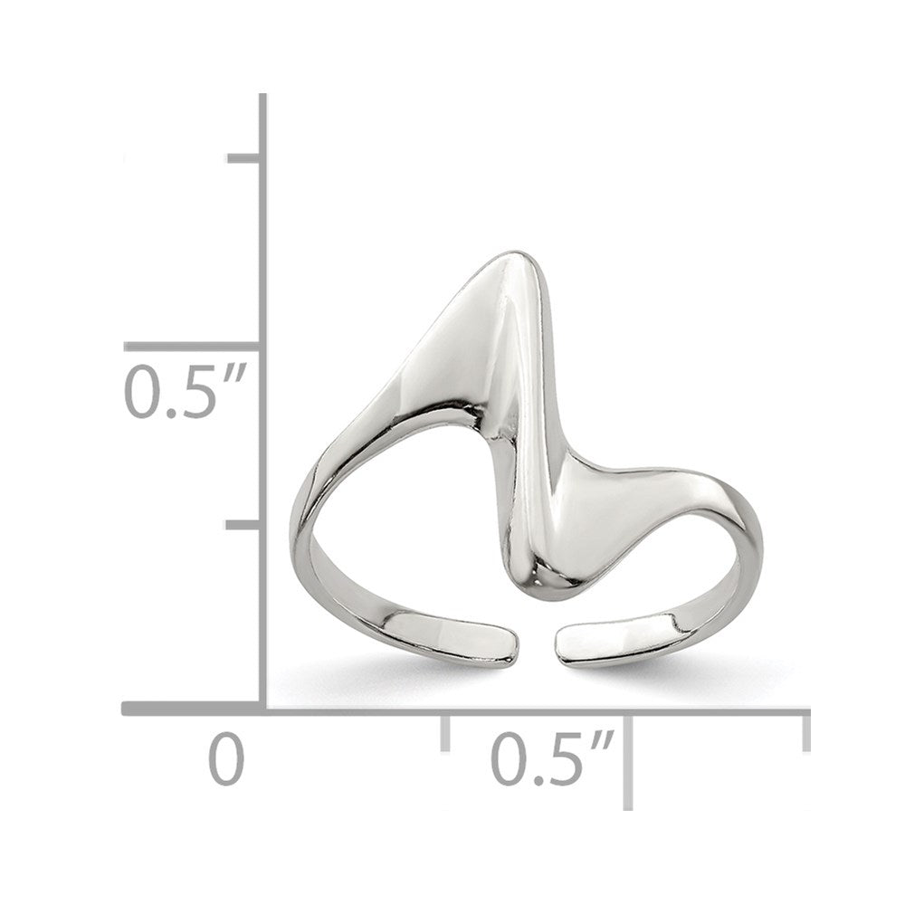 Sterlingsilber Verstellbar Poliert Zehenring