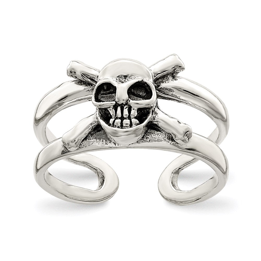 Sterlingsilber Antikisiert Totenkopf Zehenring