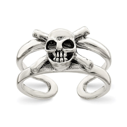 Sterlingsilber Antikisiert Totenkopf Zehenring