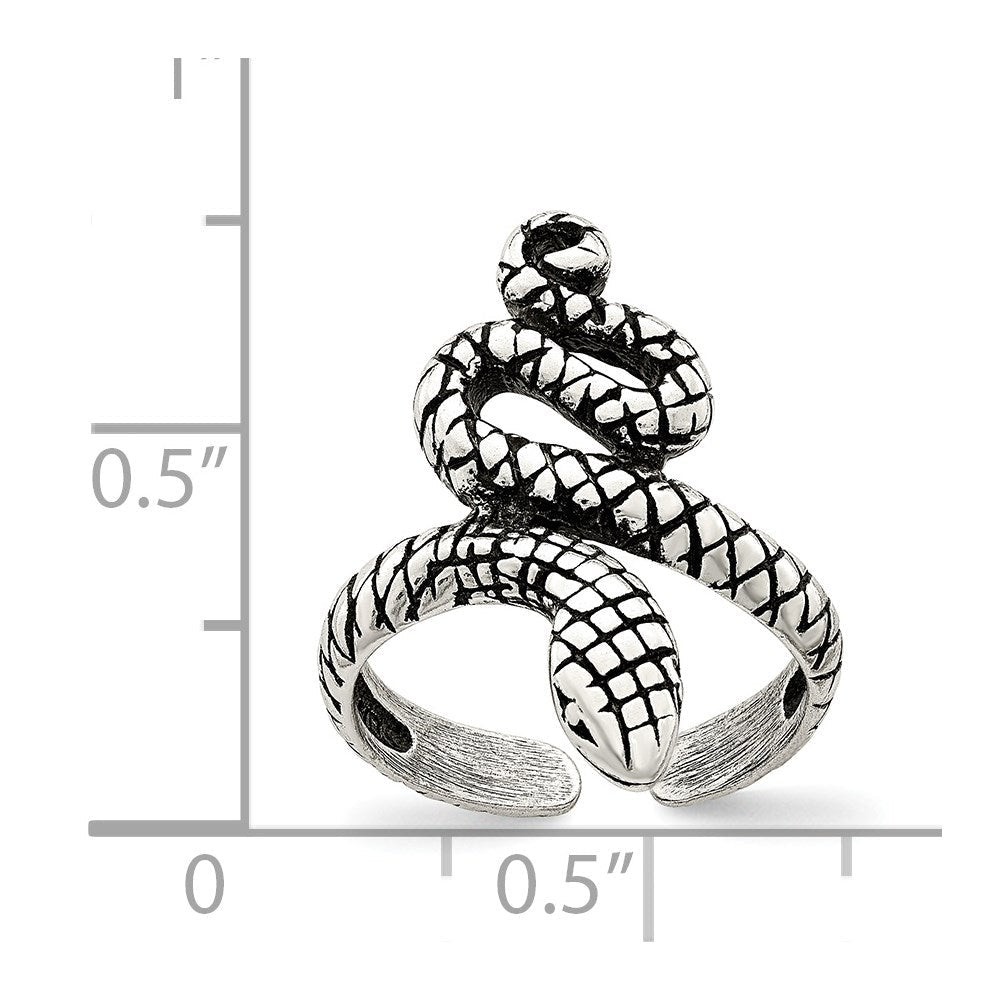 Sterlingsilber Antikisiert Schlange Zehenring
