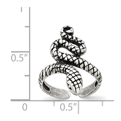 Sterlingsilber Antikisiert Schlange Zehenring