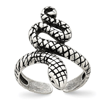 Sterlingsilber Antikisiert Schlange Zehenring