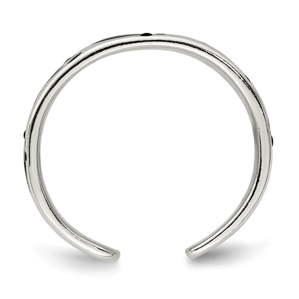 Sterlingsilber Schwarz Emailliert Feet Zehenring