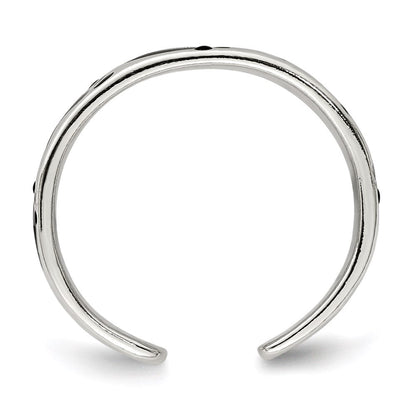Sterlingsilber Schwarz Emailliert Feet Zehenring