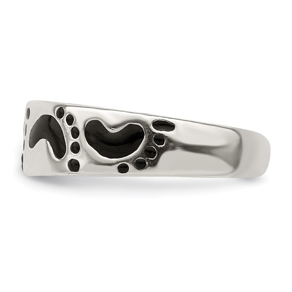 Sterlingsilber Schwarz Emailliert Feet Zehenring