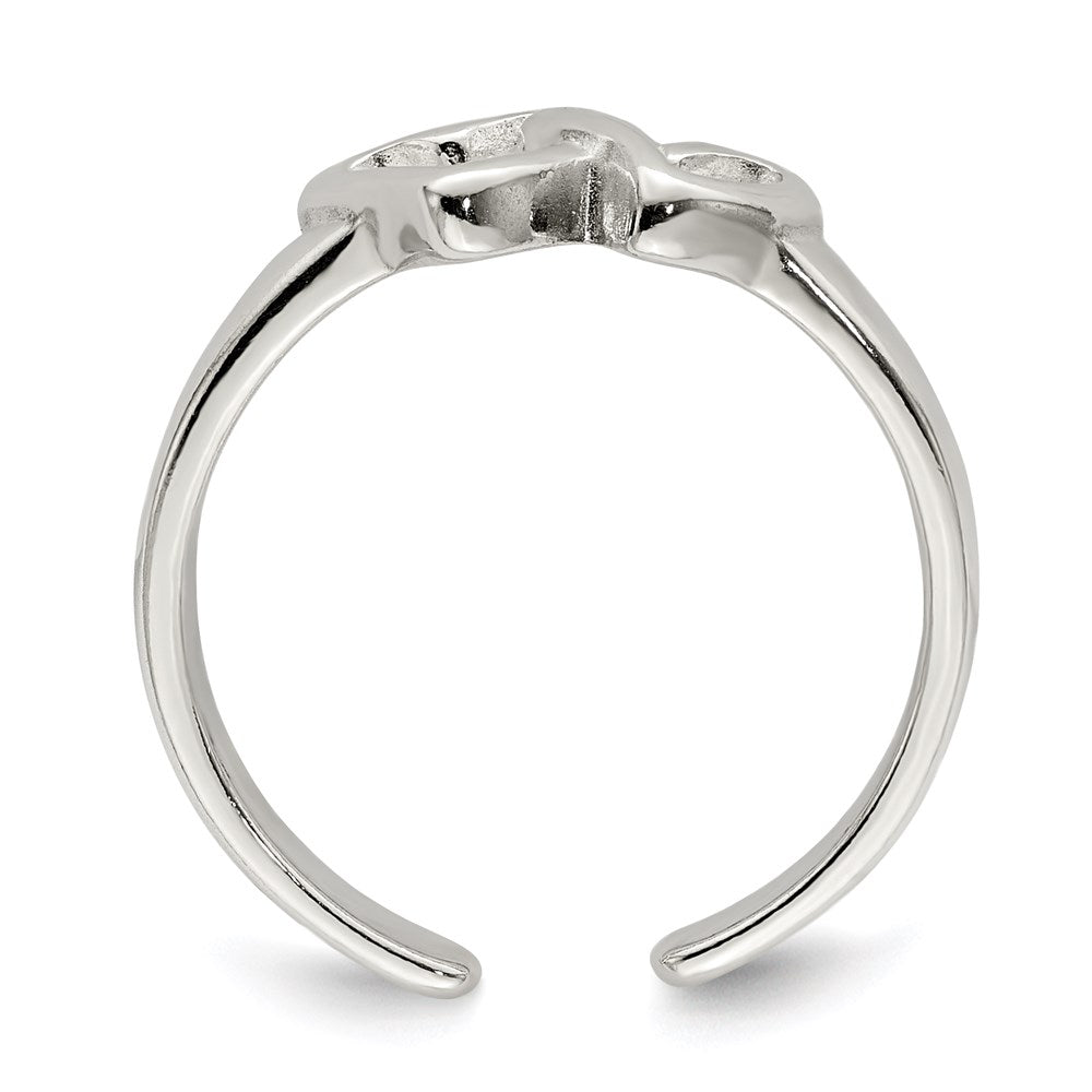 Sterlingsilber Massiv Herz Zehenring