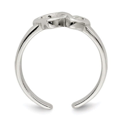 Sterlingsilber Massiv Herz Zehenring