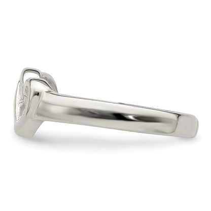 Sterlingsilber Massiv Herz Zehenring