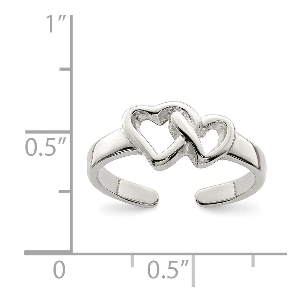 Sterlingsilber Massiv Herz Zehenring