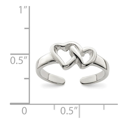 Sterlingsilber Massiv Herz Zehenring