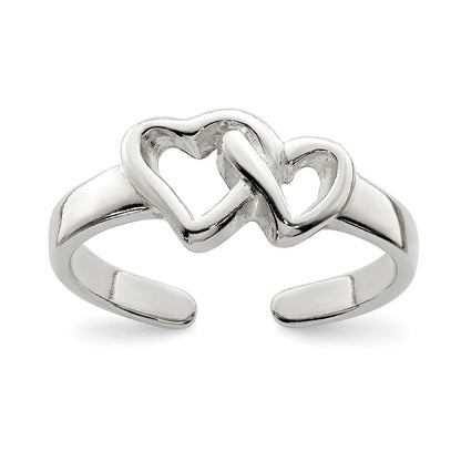 Sterlingsilber Massiv Herz Zehenring