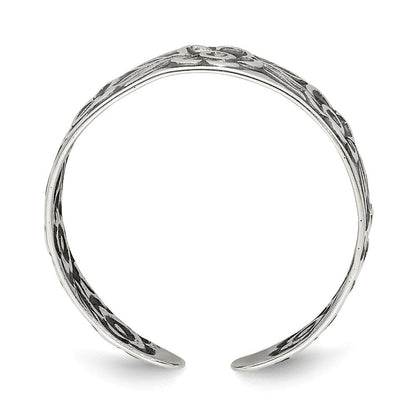 Sterlingsilber Antikisiert Blumen Zehenring