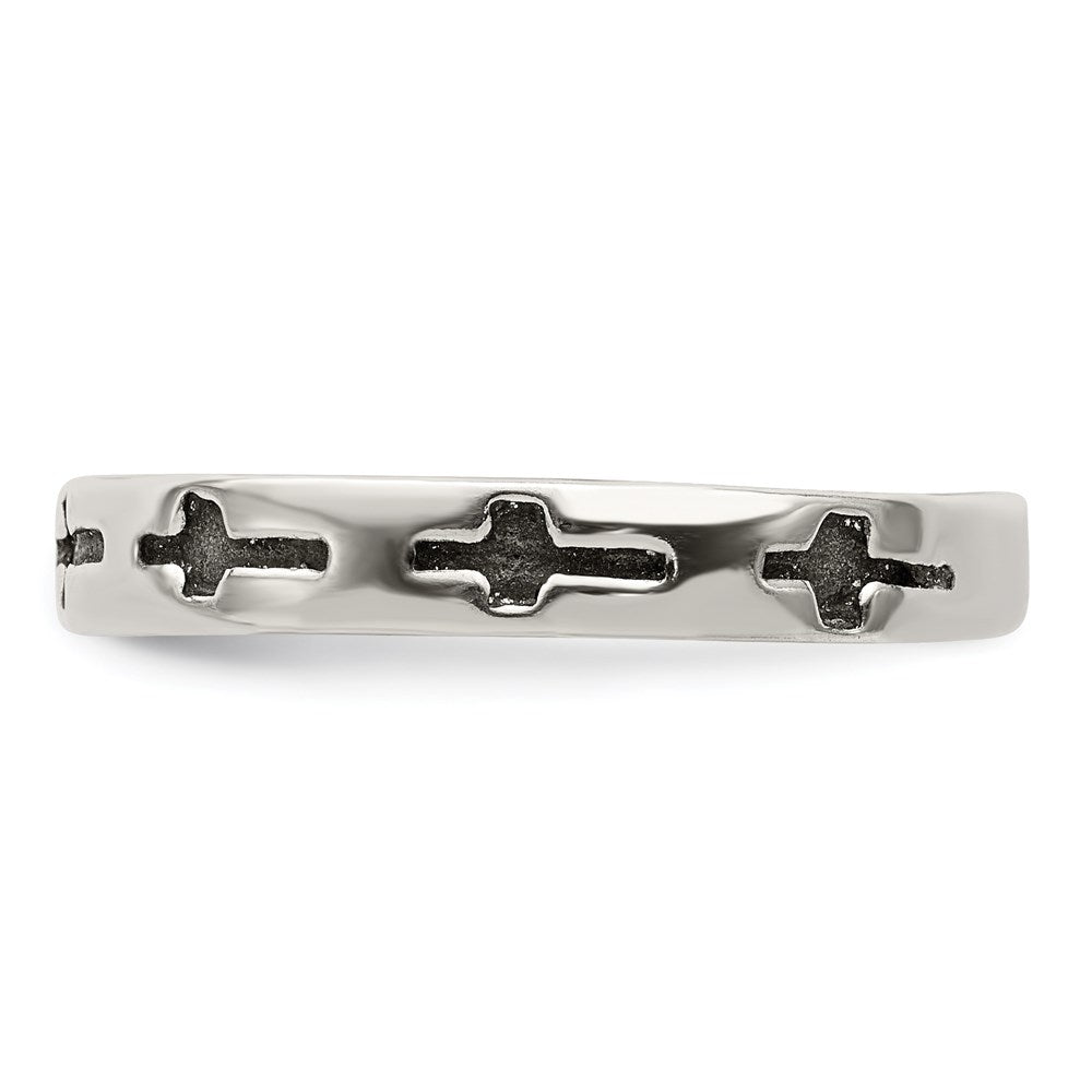 Sterlingsilber Antikisiert Crosses Zehenring
