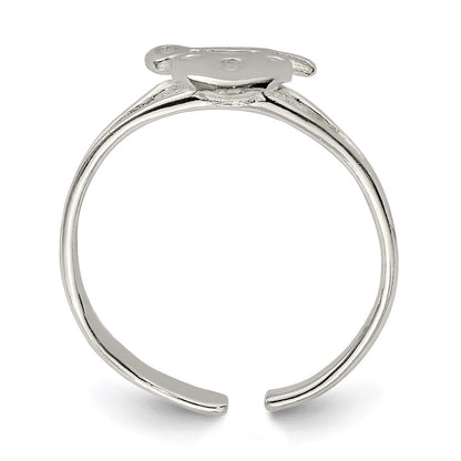 Sterlingsilber Herz Schloss & Key Zehenring