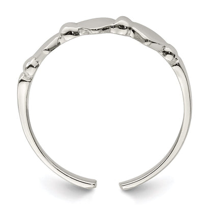 Sterlingsilber Herzen Zehenring