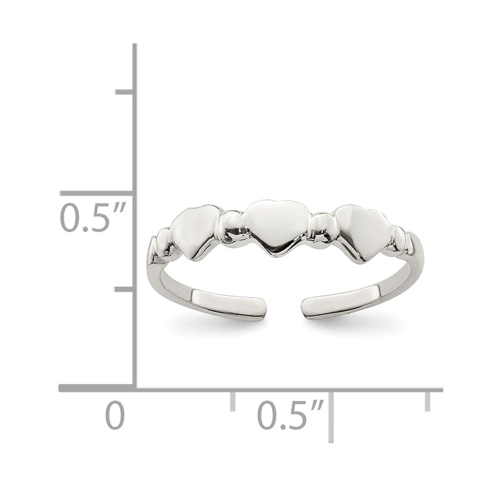 Sterlingsilber Herzen Zehenring
