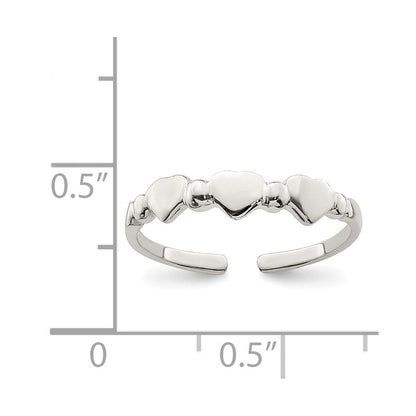 Sterlingsilber Herzen Zehenring