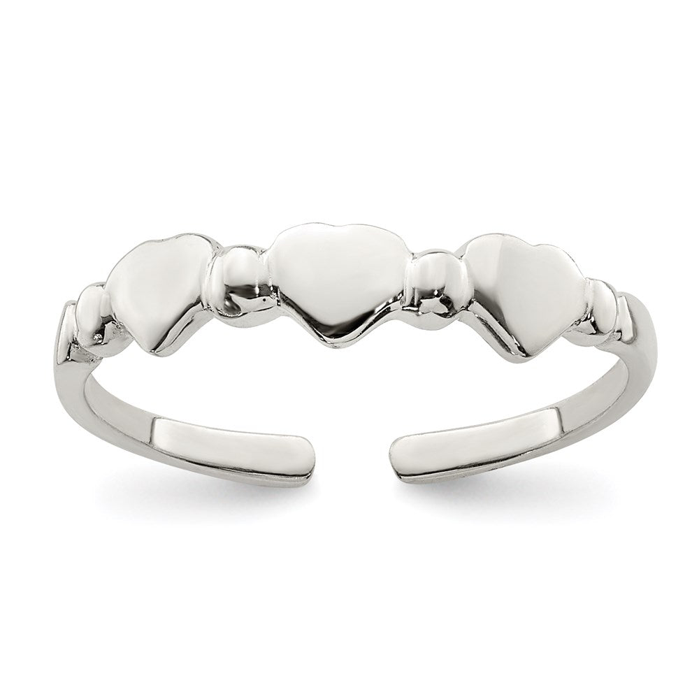 Sterlingsilber Herzen Zehenring