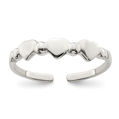 Sterlingsilber Herzen Zehenring