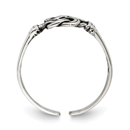 Sterlingsilber Antikisiert Liebe Knoten Zehenring