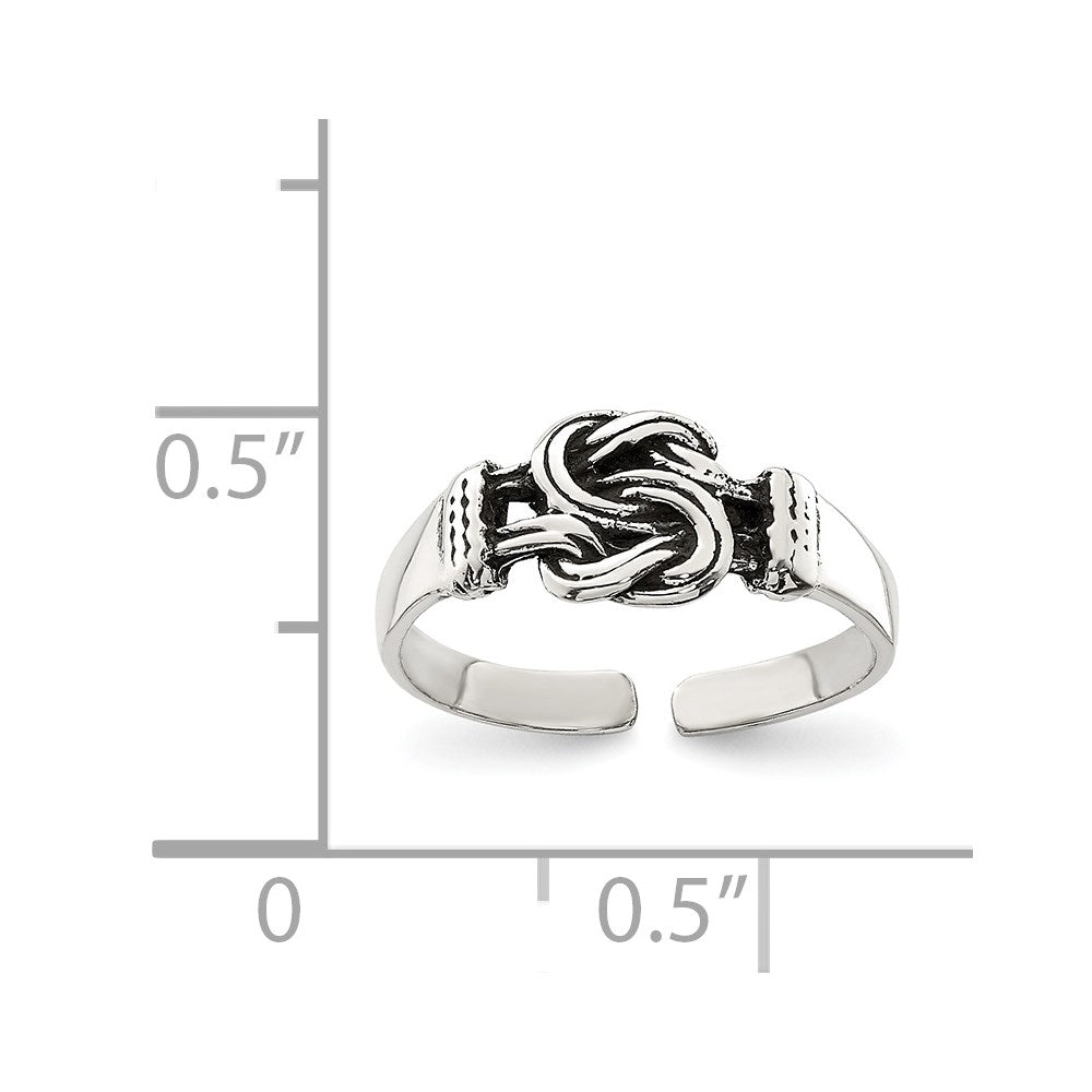 Sterlingsilber Antikisiert Liebe Knoten Zehenring