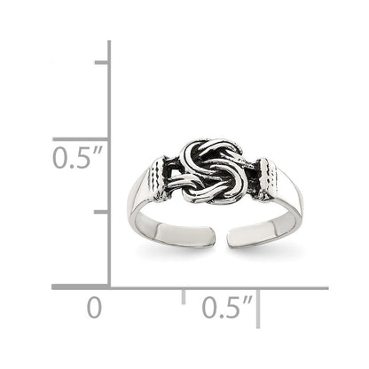 Sterlingsilber Antikisiert Liebe Knoten Zehenring