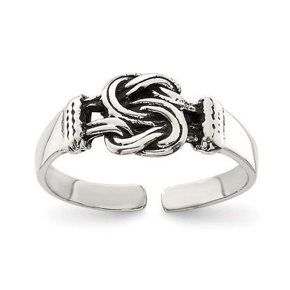 Sterlingsilber Antikisiert Liebe Knoten Zehenring