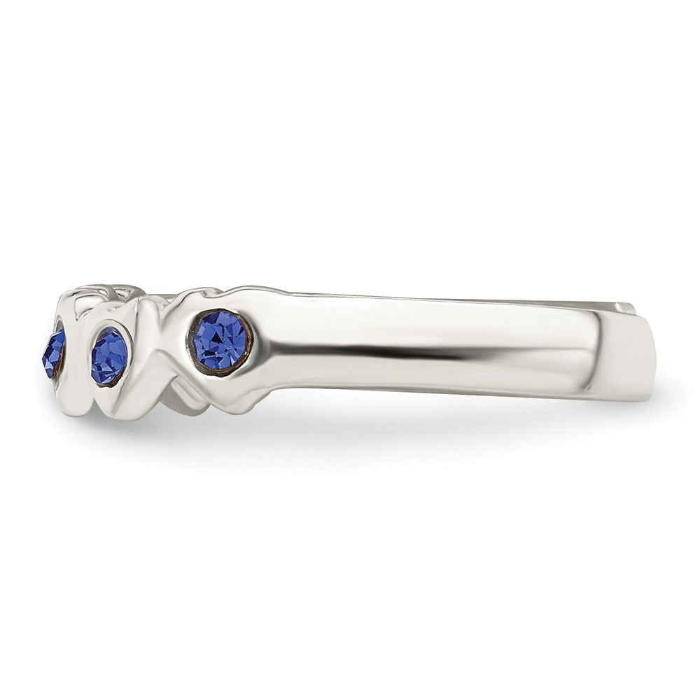 Sterlingsilber Blau Zirkonia Herz Zehenring