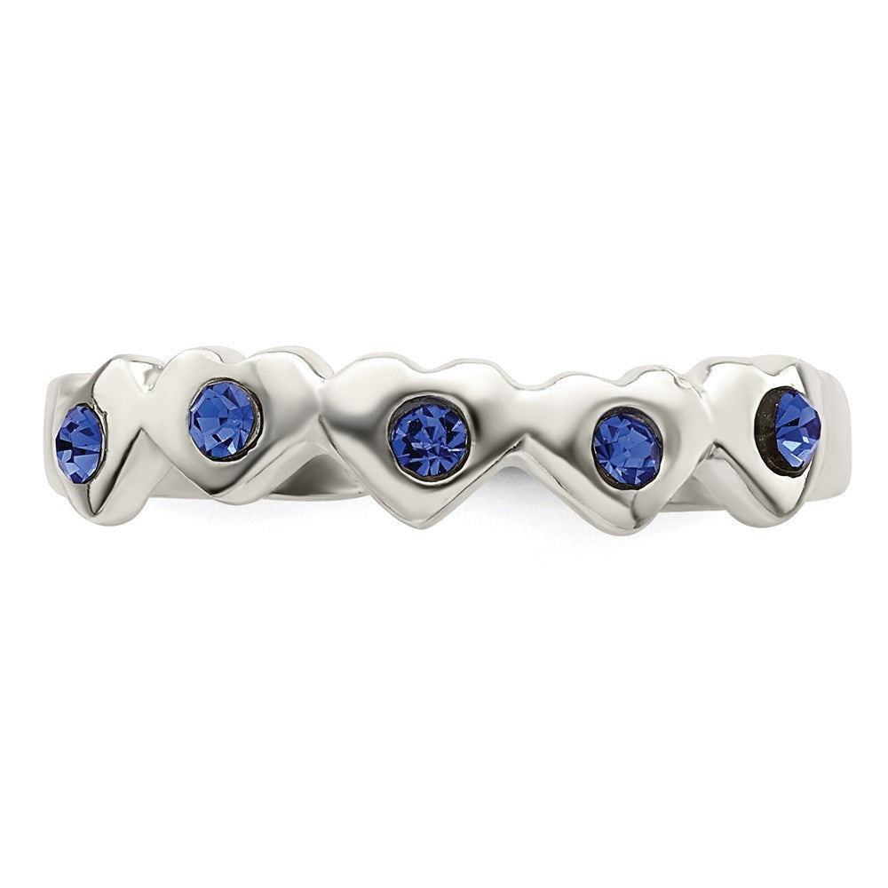 Sterlingsilber Blau Zirkonia Herz Zehenring