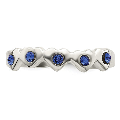 Sterlingsilber Blau Zirkonia Herz Zehenring