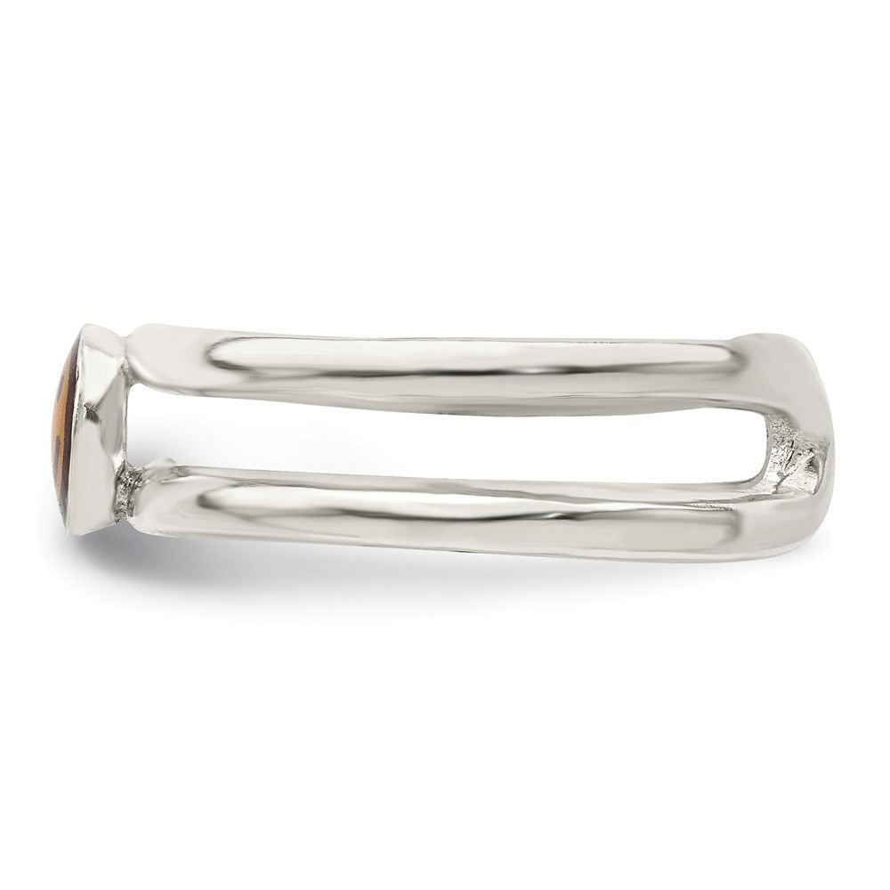 Sterlingsilber Gelb & Schwarz Emailliert Smiley Zehenring