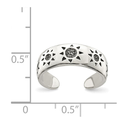 Sterlingsilber Antikisiert Sonne Zehenring