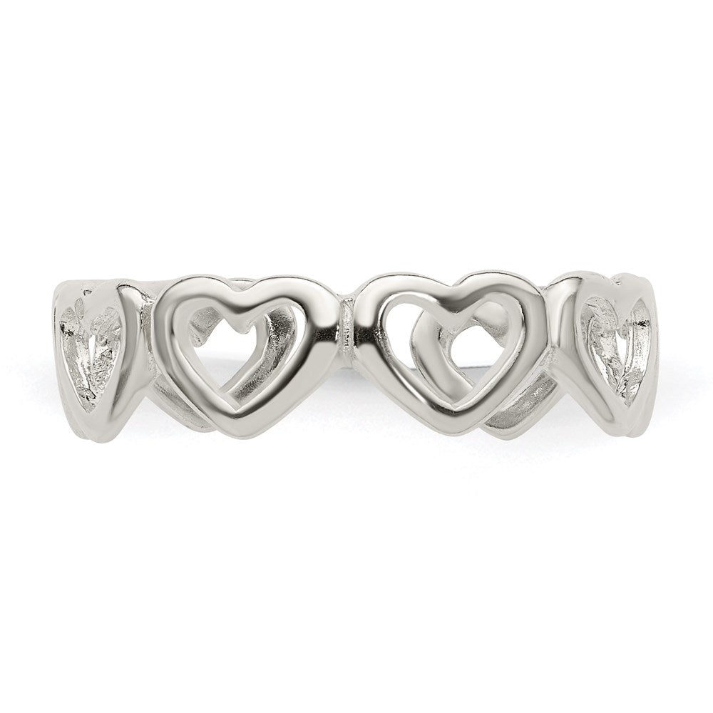 Sterlingsilber Ausgeschnitten Herzen Zehenring