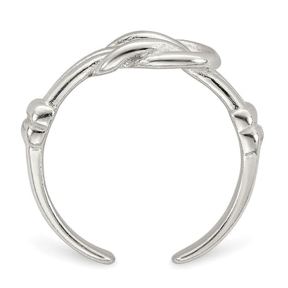Sterlingsilber Liebe Knoten Zehenring