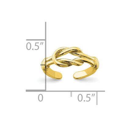 Vergoldet Sterlingsilber Silberfarben Liebe Knoten Zehenring