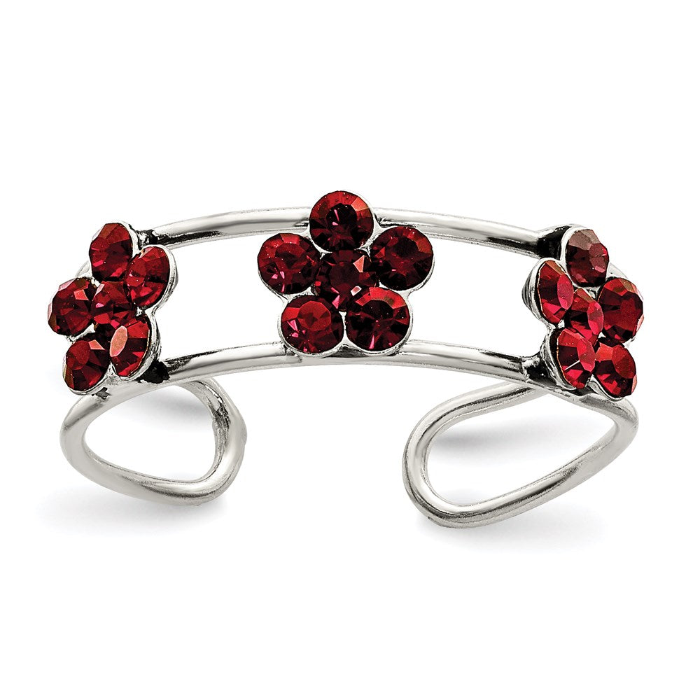 Sterlingsilber Stelluxt Kristall Blumen Zehenring