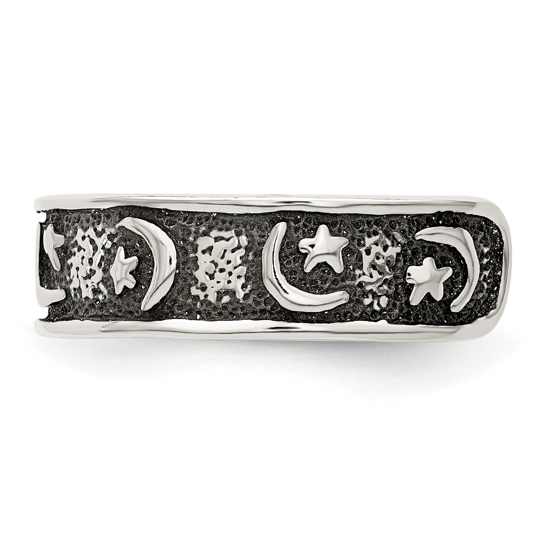 Sterlingsilber Antikisiert Mond & Stern Zehenring