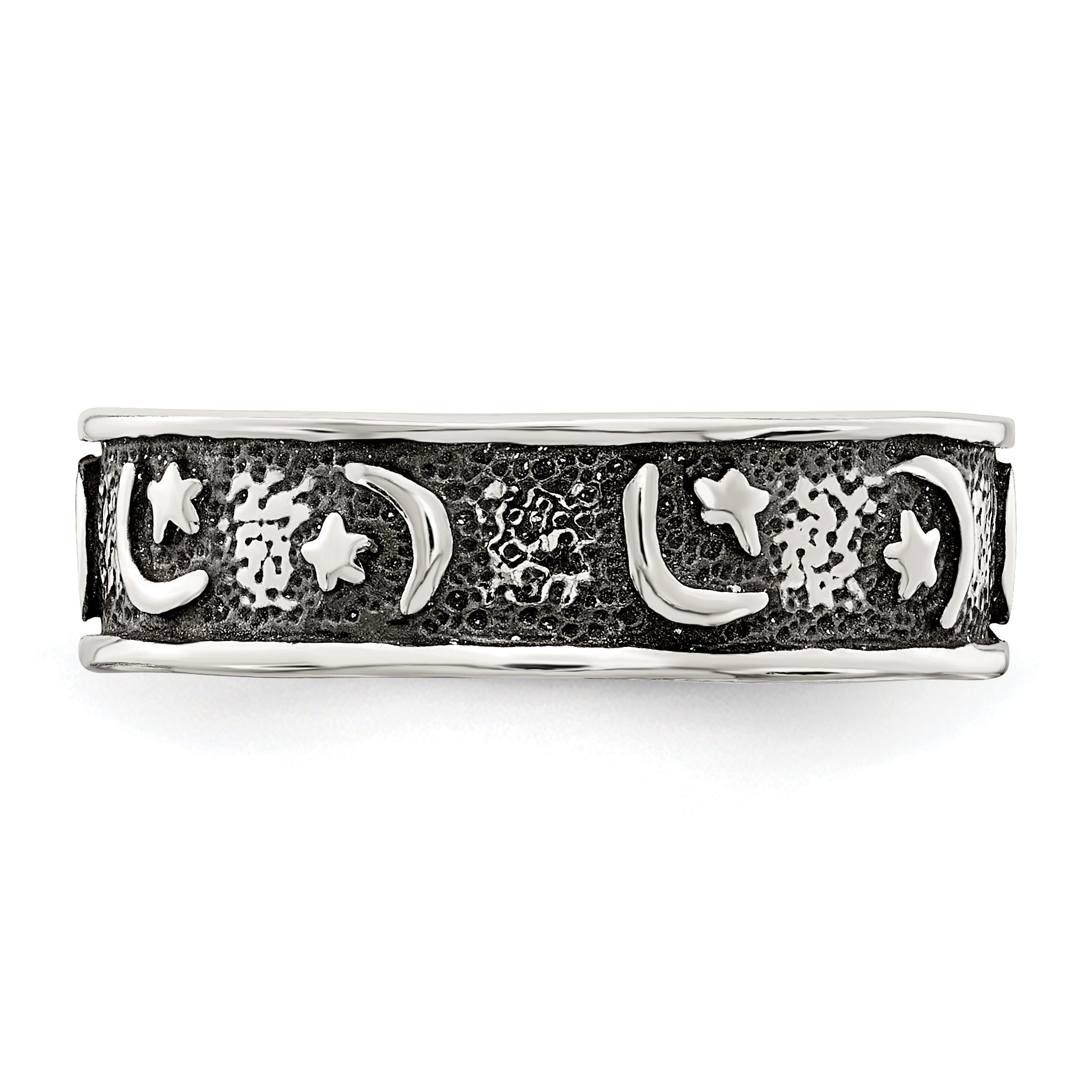Sterlingsilber Antikisiert Mond & Stern Zehenring