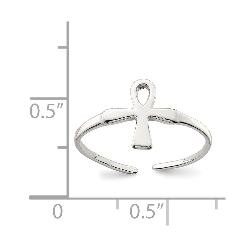 Sterlingsilber Ankh (egyptian Kreuz) Zehenring