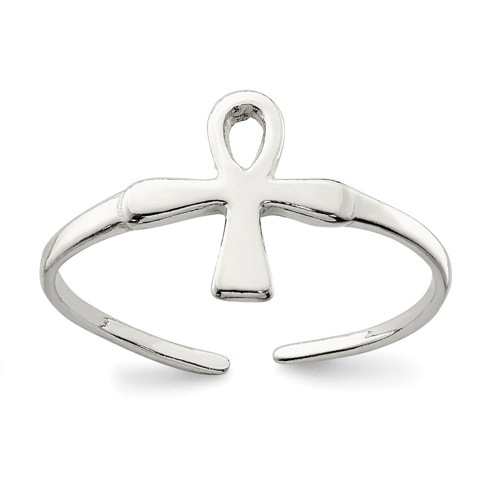 Sterlingsilber Ankh (egyptian Kreuz) Zehenring