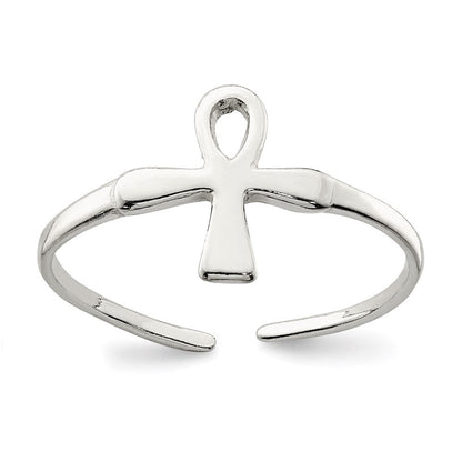 Sterlingsilber Ankh (egyptian Kreuz) Zehenring