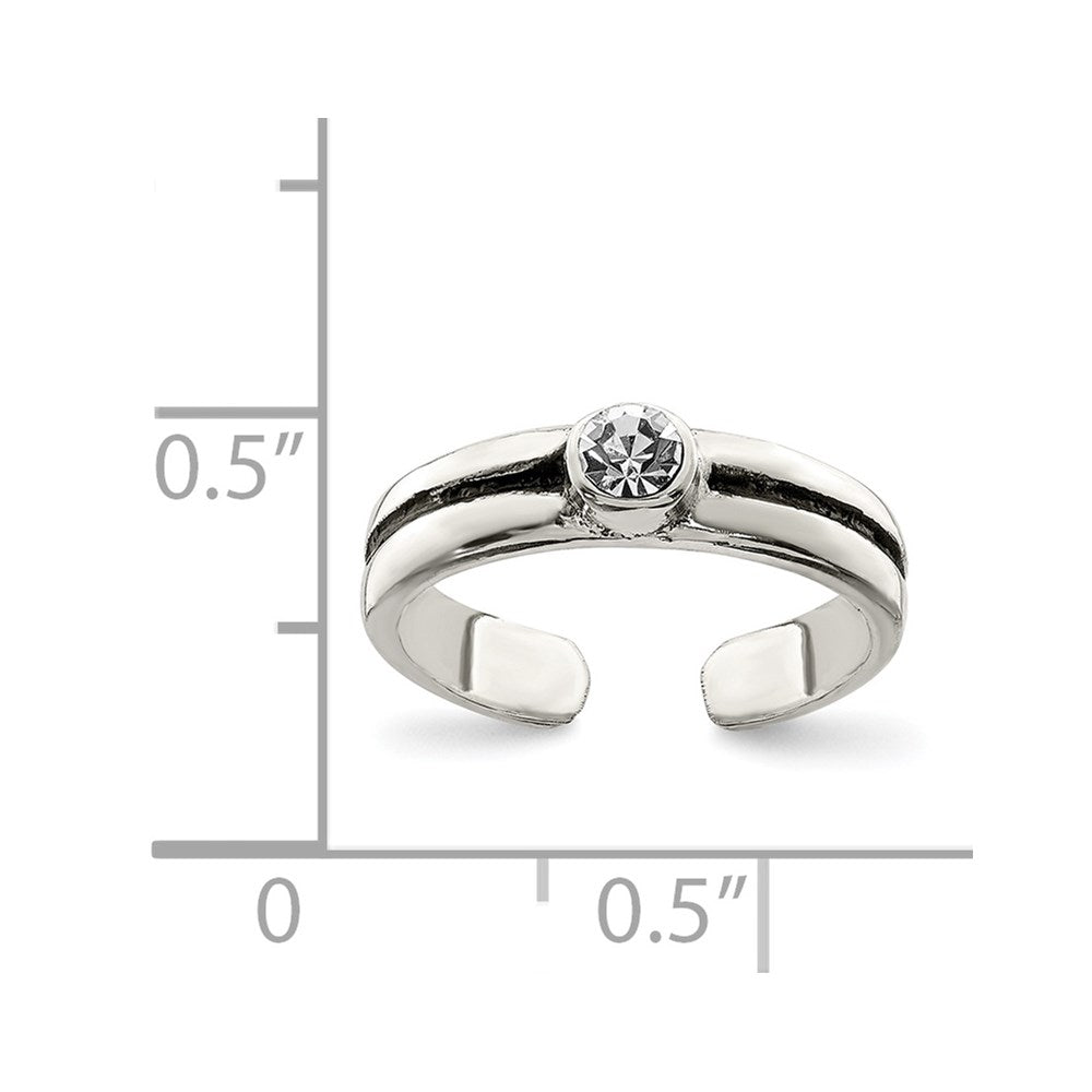 Sterlingsilber Zirkonia Antikisiert Zehenring