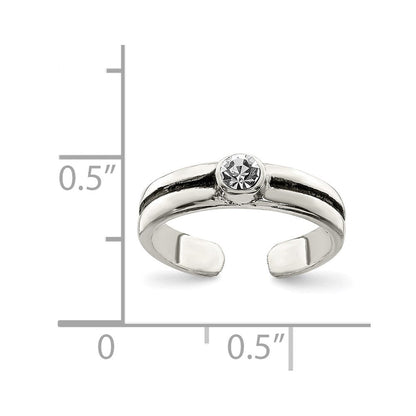 Sterlingsilber Zirkonia Antikisiert Zehenring