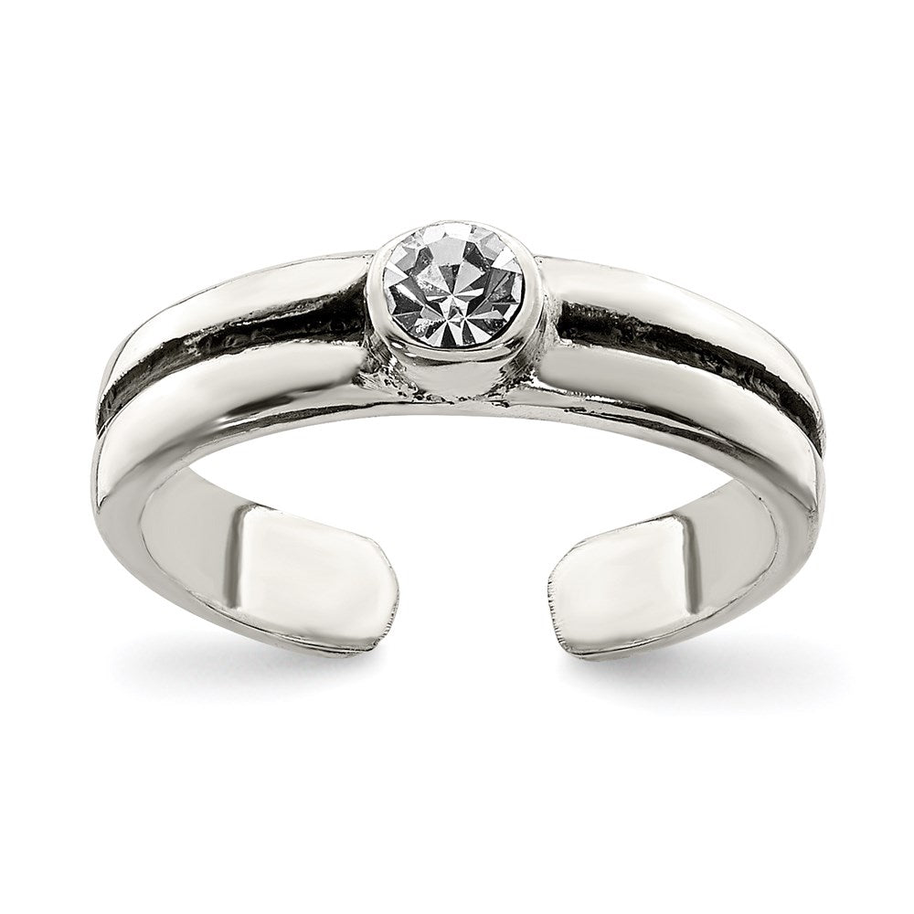 Sterlingsilber Zirkonia Antikisiert Zehenring