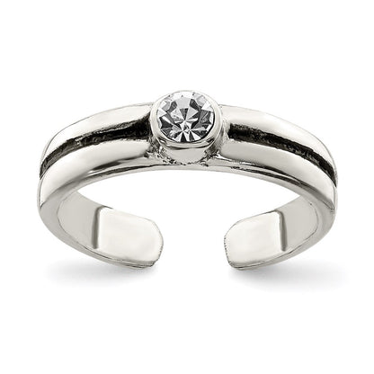 Sterlingsilber Zirkonia Antikisiert Zehenring