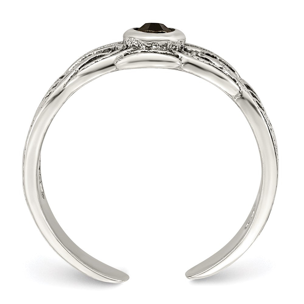 Sterlingsilber Antikisiert Schwarz Zirkonia Zehenring