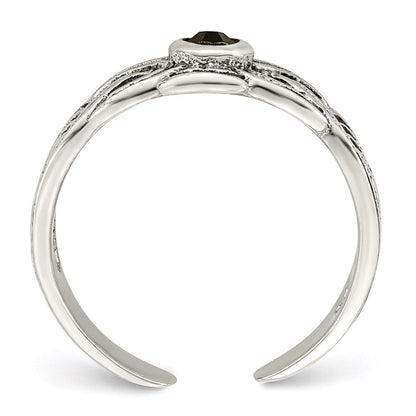 Sterlingsilber Antikisiert Schwarz Zirkonia Zehenring