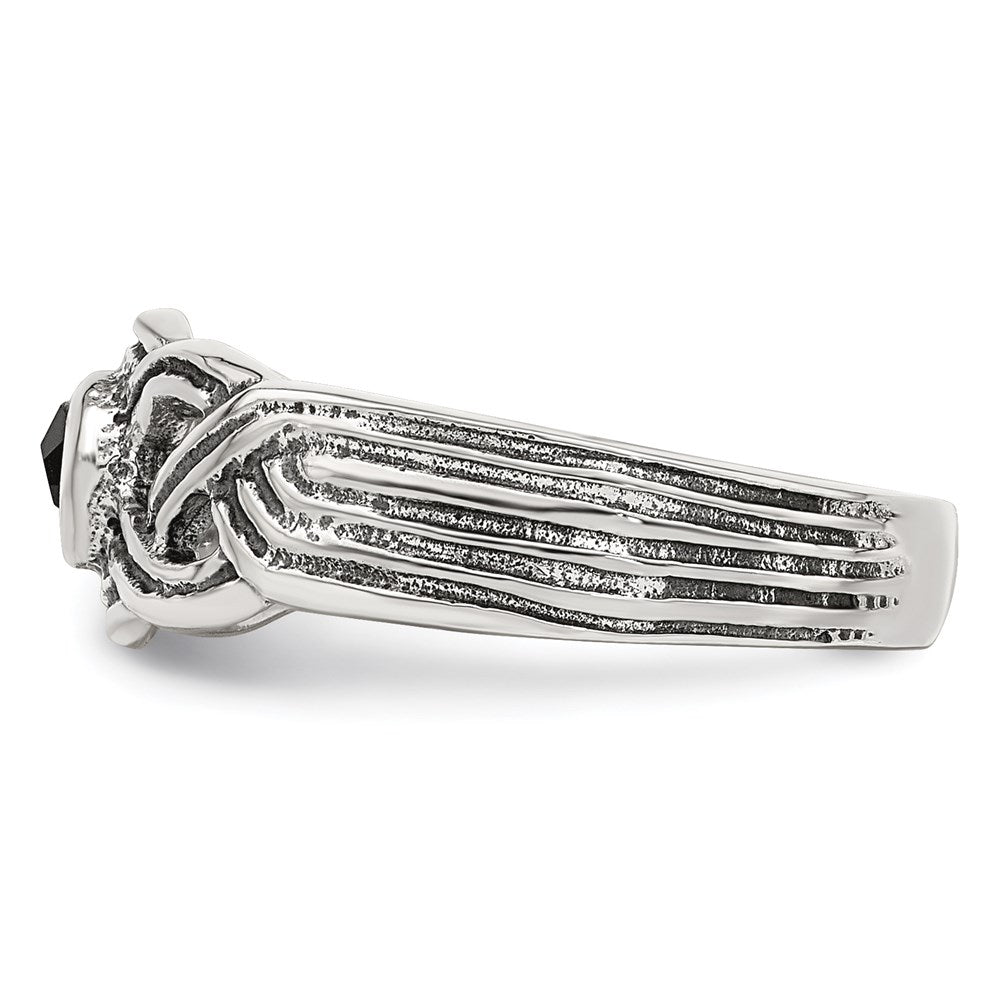 Sterlingsilber Antikisiert Schwarz Zirkonia Zehenring