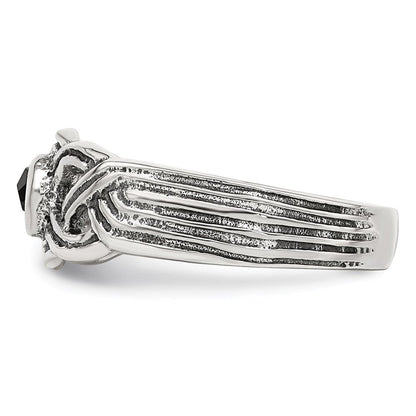 Sterlingsilber Antikisiert Schwarz Zirkonia Zehenring