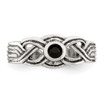 Sterlingsilber Antikisiert Schwarz Zirkonia Zehenring